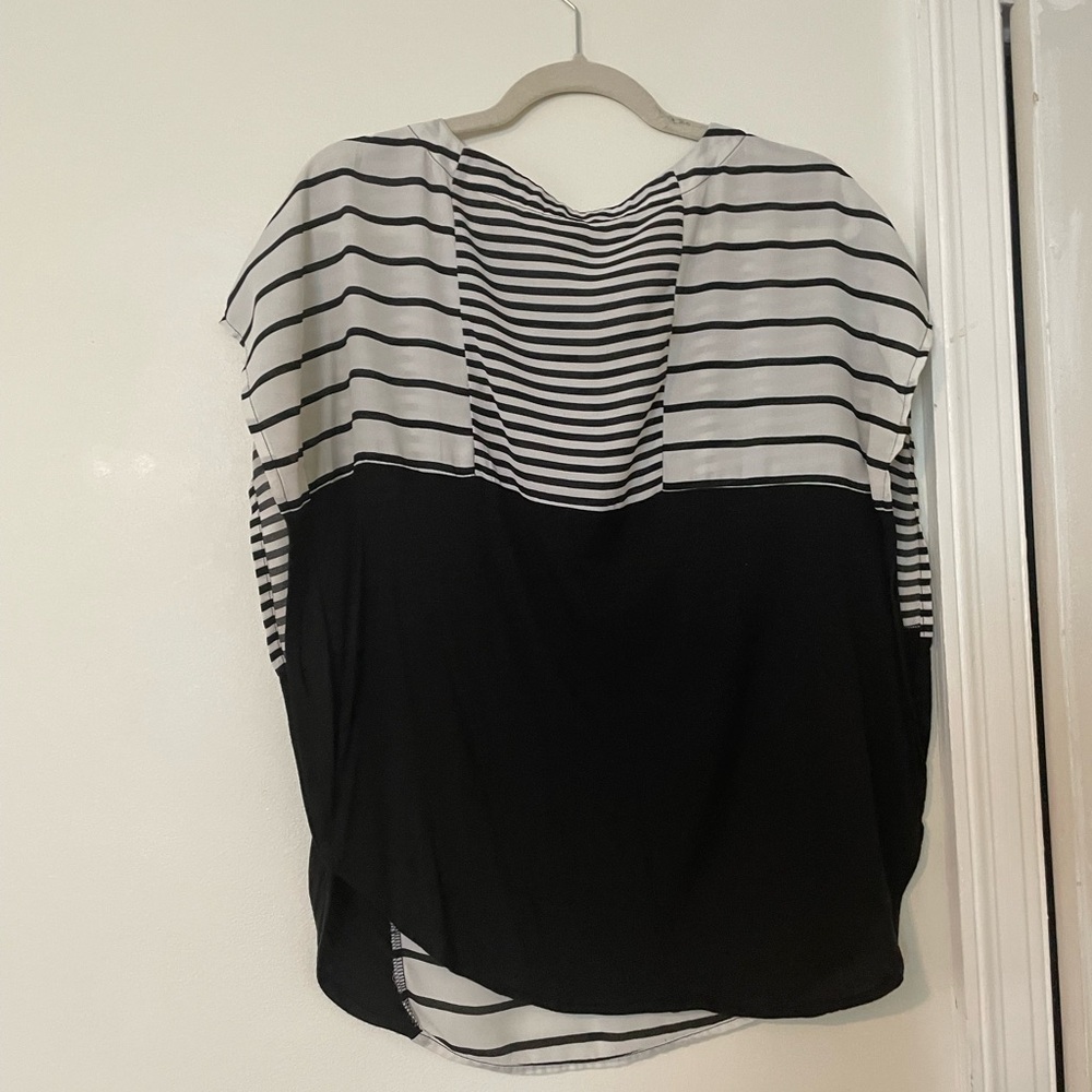 Source Unknown Black and White Striped Blouse